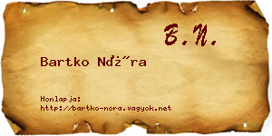 Bartko Nóra névjegykártya